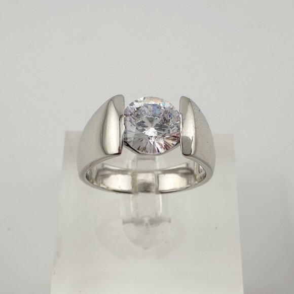 Shimmering and Beautiful 2.00 Carat DiamondLite Solitaire Ring  - Sterling - Picture 5 of 16